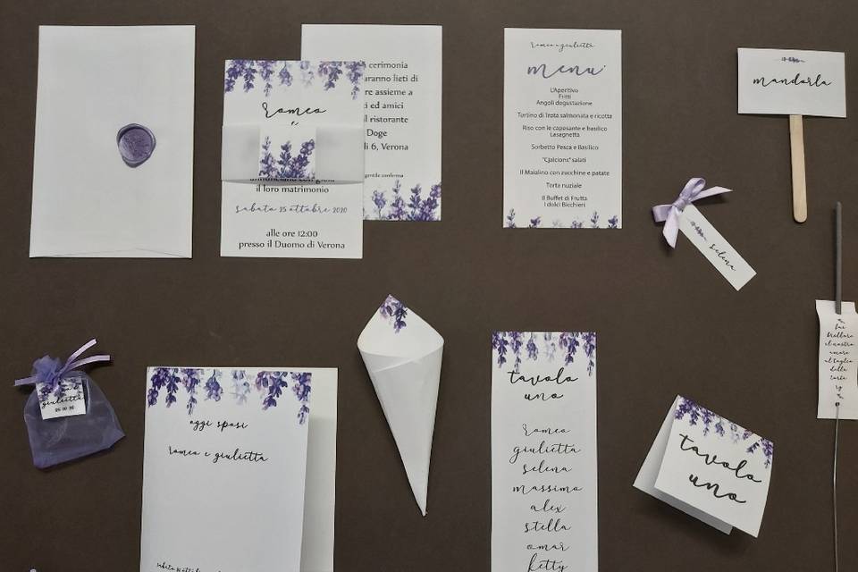 Coordinato matrimonio lavanda