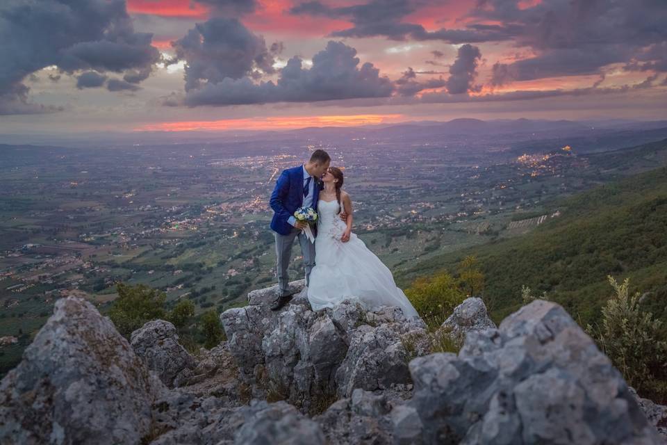 Gli sposi al tramonto