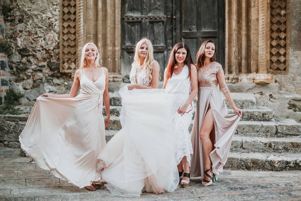 Bride and Bridesmaids