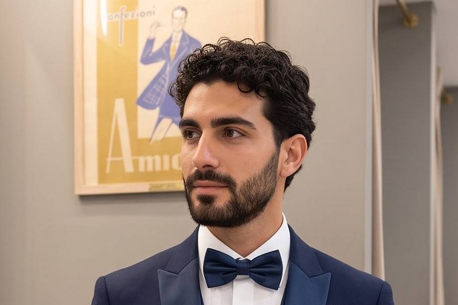 Blu Navy con Revers in Raso