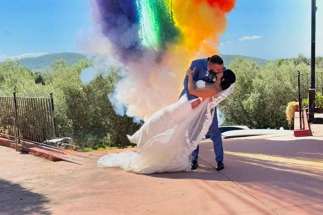 Arcobaleno, fumo colorato