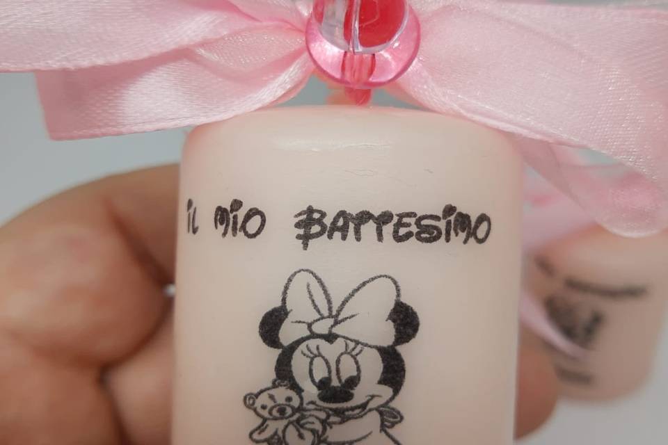 Candele rosa battesimo