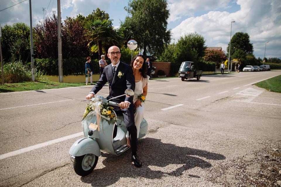 Vespa sposa papà