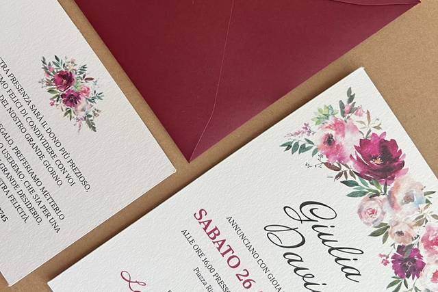 Partecipazione fiori magenta