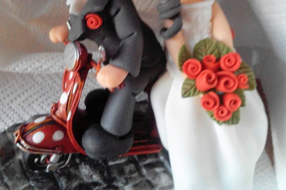 Cake topper sposini in rosso