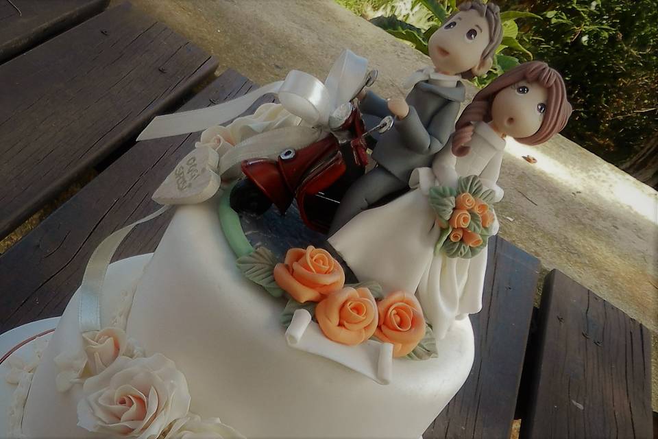 Cake topper sposini su panchin