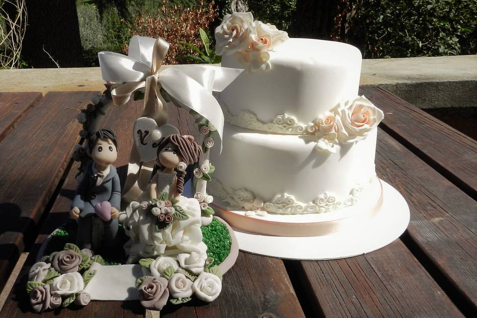 Cake topper sposini con ulivo