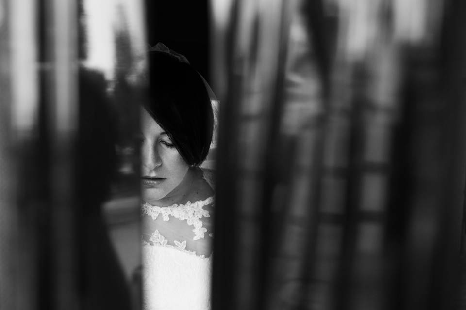 A portrait of the bride