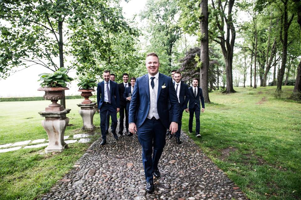 The groom and friends