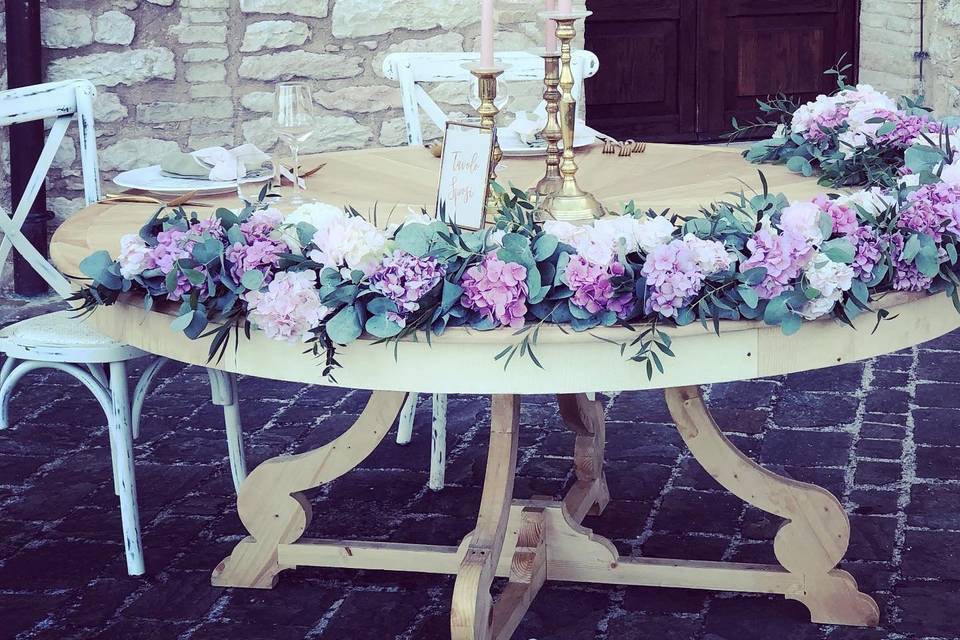 Bride and groom table