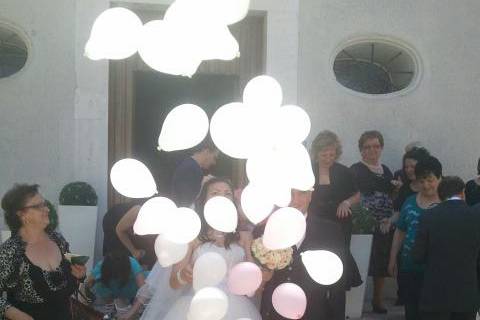 Lancio di palloncini con rete