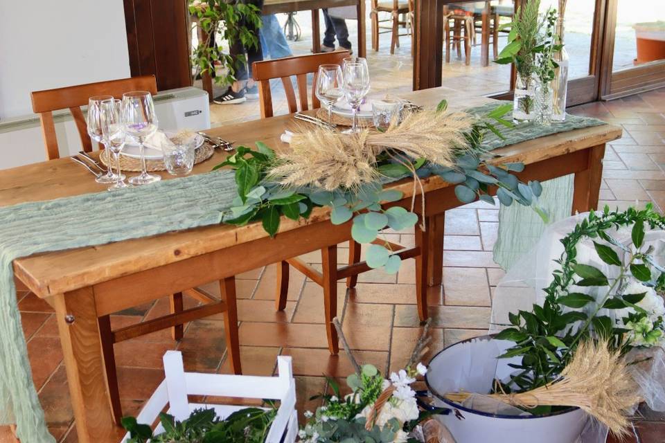 Allestimento tavolo sposi