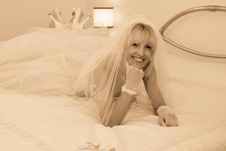 Sposa in camera da letto