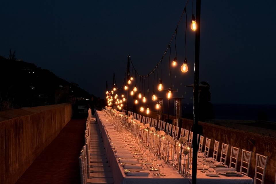 Catenarie di lampadine