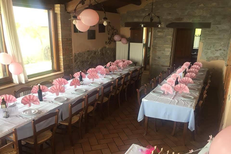 Allestimento in rosa