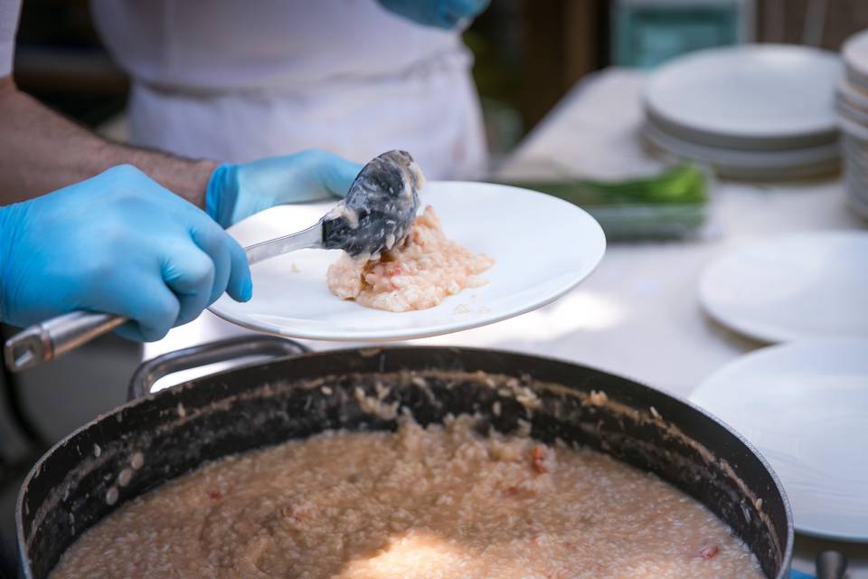 Risotto con gamberi e granchio