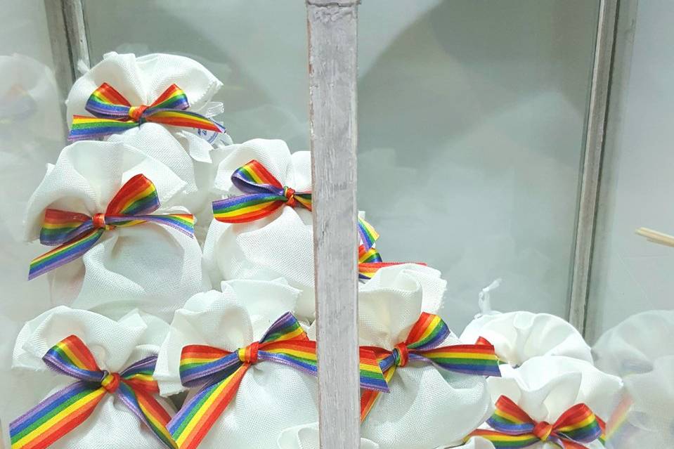 Unione civile fiocco rainbow