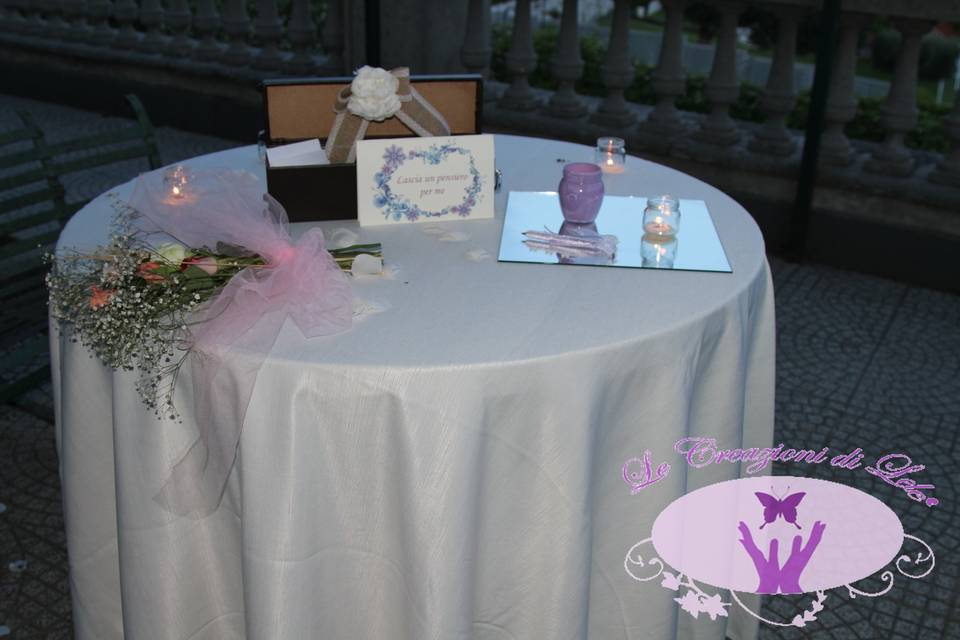 Tavolo guest book battesimo