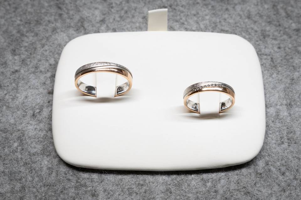 ALLIANZA METÀ IN ARGENTO E METÀ IN ORO ROSA