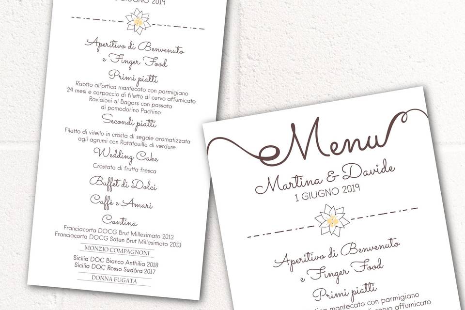 Menu matrimonio