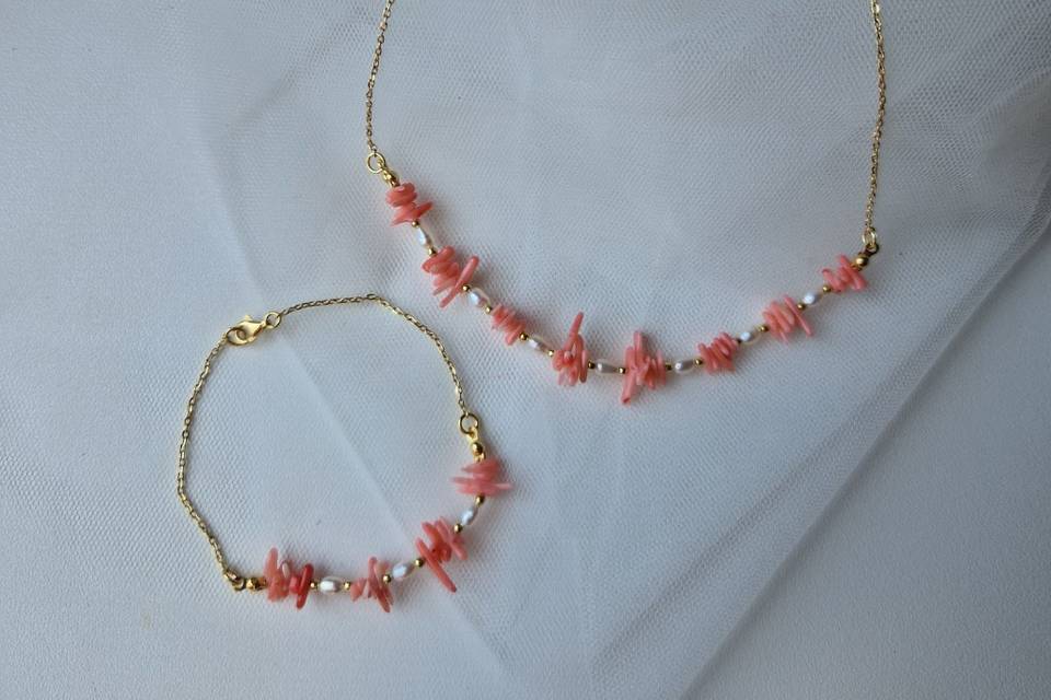 Argento corallo e perle