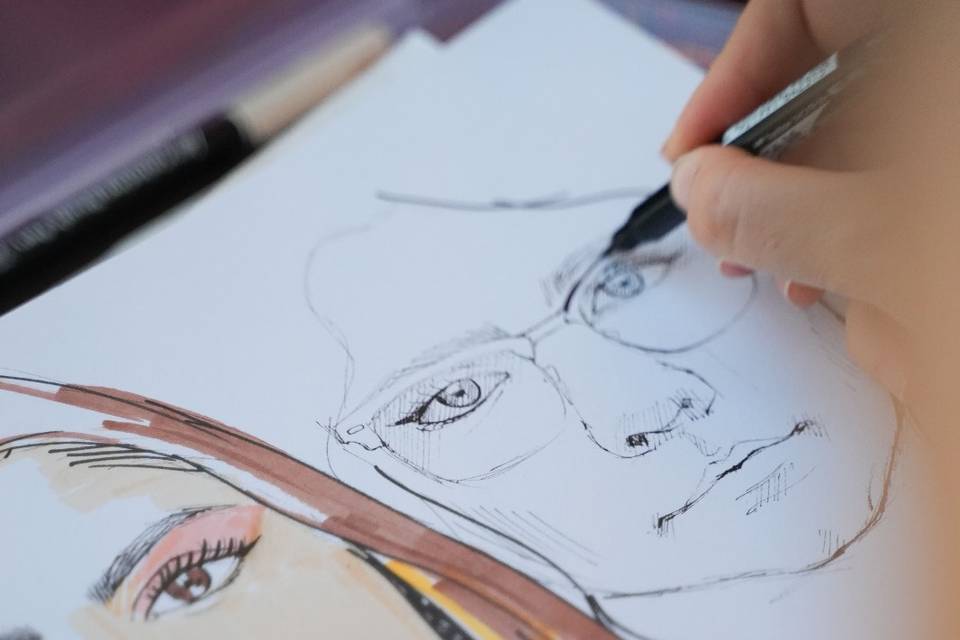 Ritratto con pennarelli