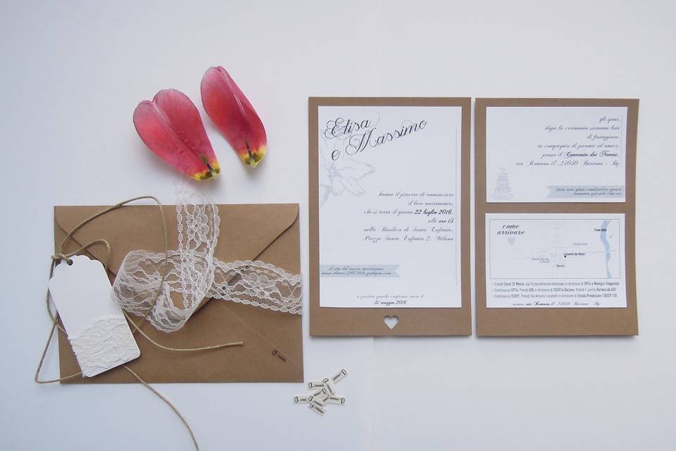 Rustic Chic wedding invitation