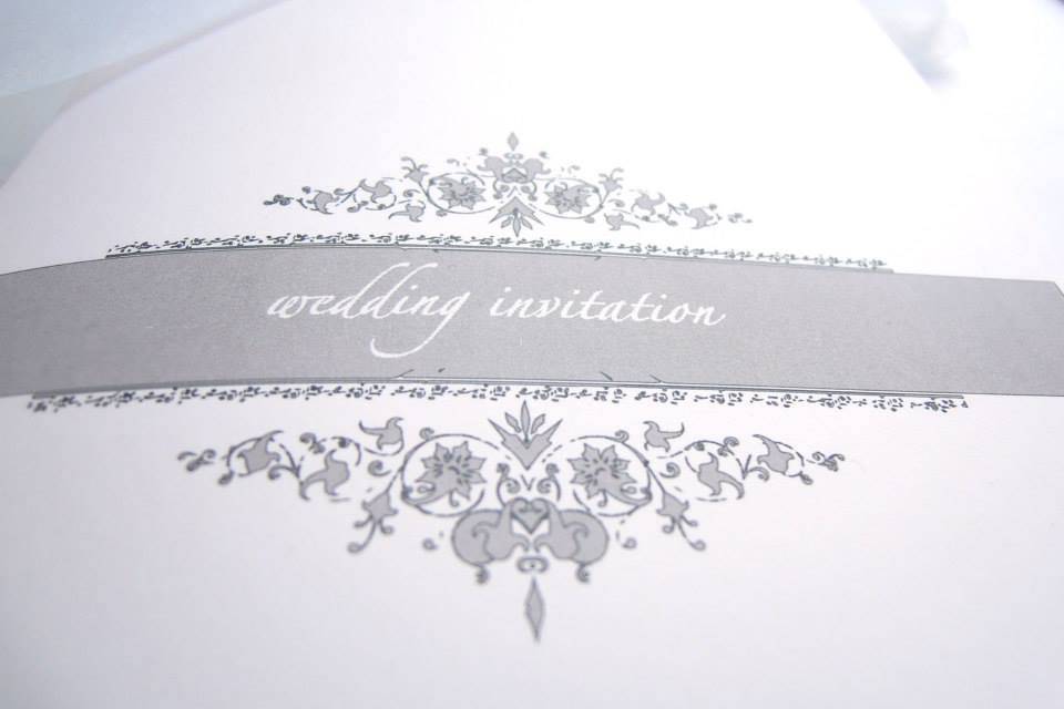 Total white wedding invitation