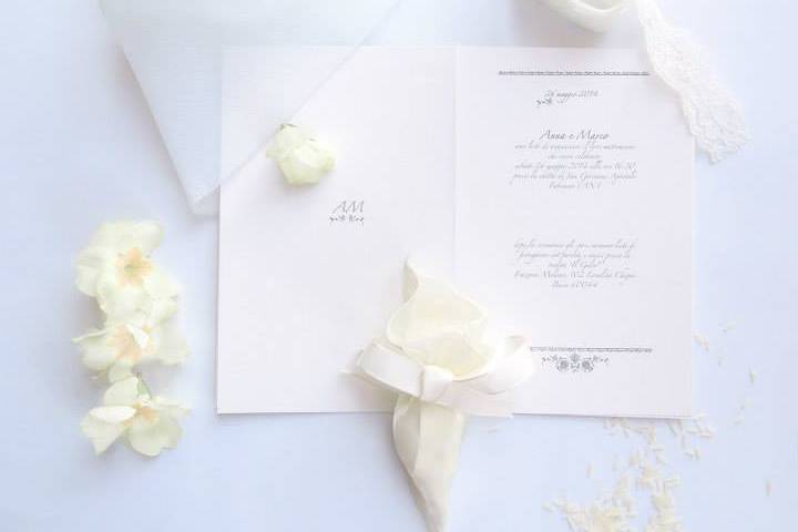 Total white wedding invitation