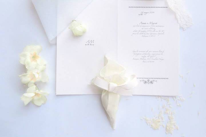 Total white wedding invitation