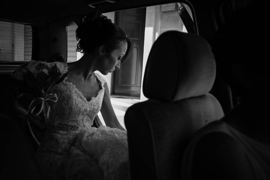 Sposa in auto reportage