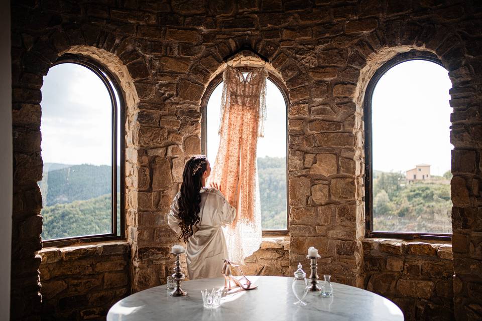 Bride in a castle