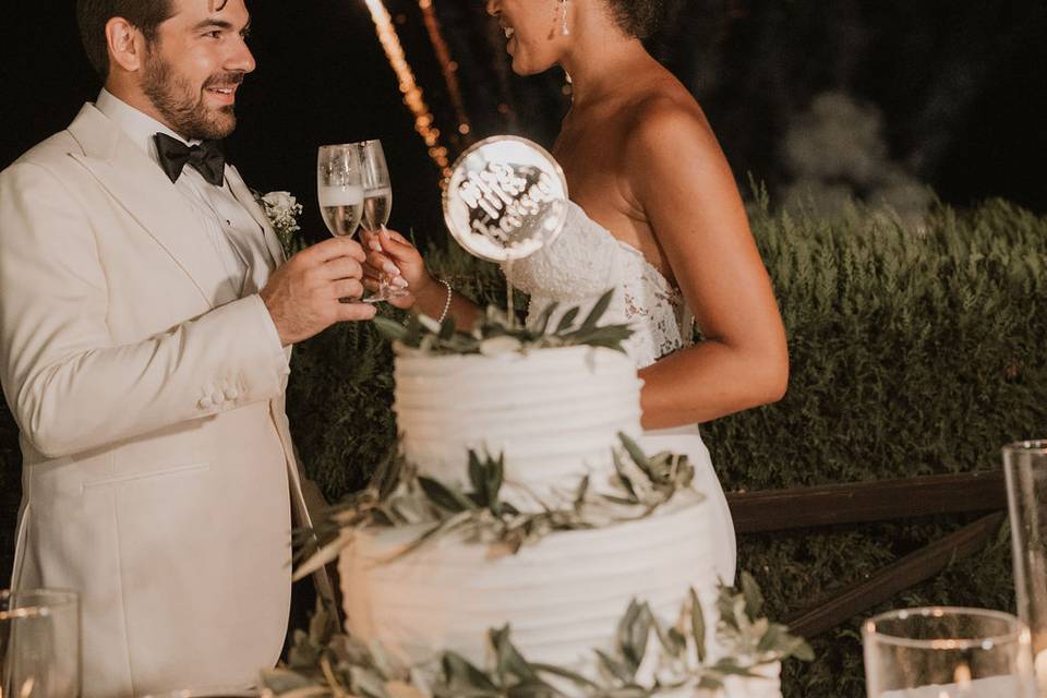 Wedding cake cutting
