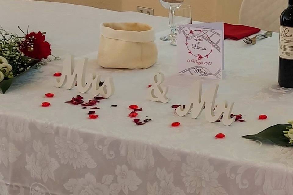 Dettaglip tavolo sposi