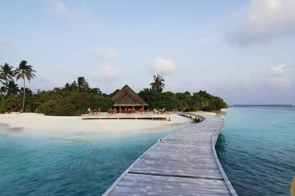 Pontile d'arrivo maldive