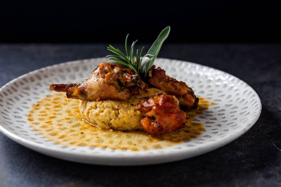 Coniglio con polenta