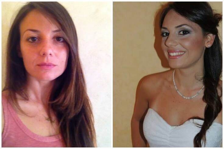 Prima e dopo trucco sposa