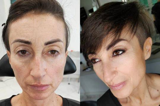 Prova trucco prima e dopo