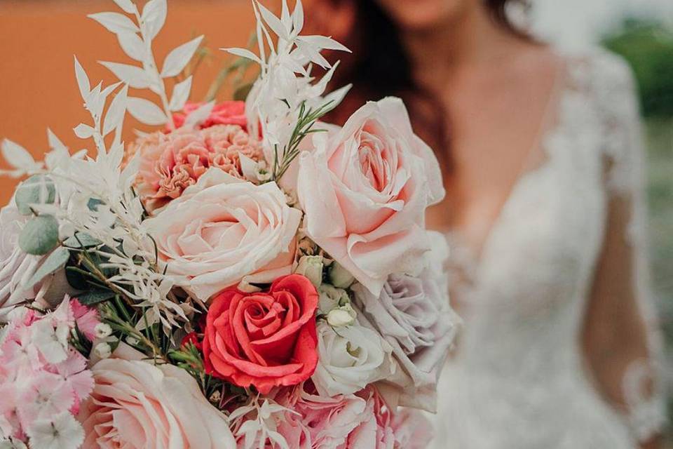 Bouquet sposa rosa e fucsia