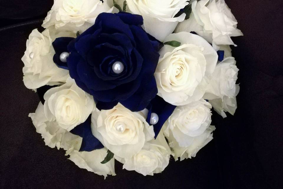 Bouquet bianco e blu