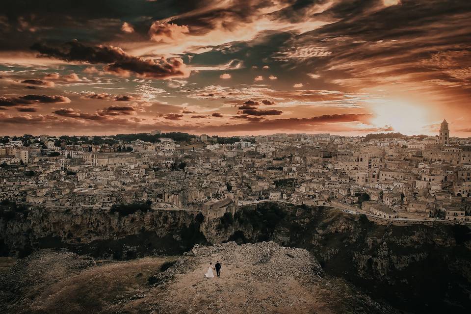 Tramonto su Matera