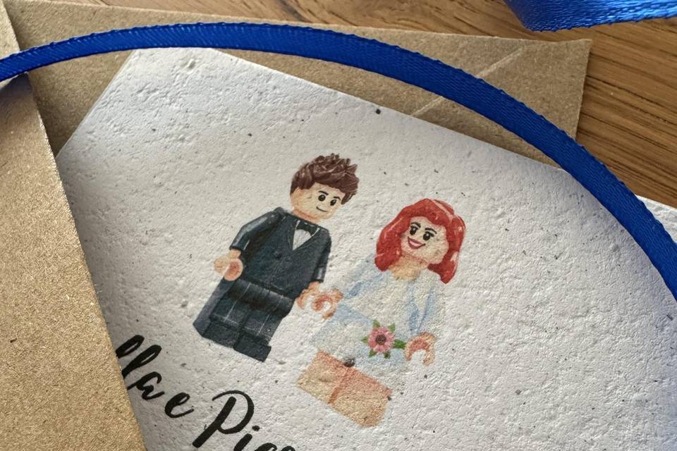 Inviti Lego, carta piantabile