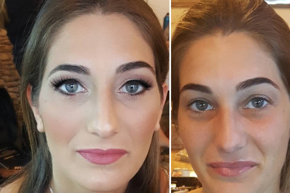 Prima e dopo. Make up damigell