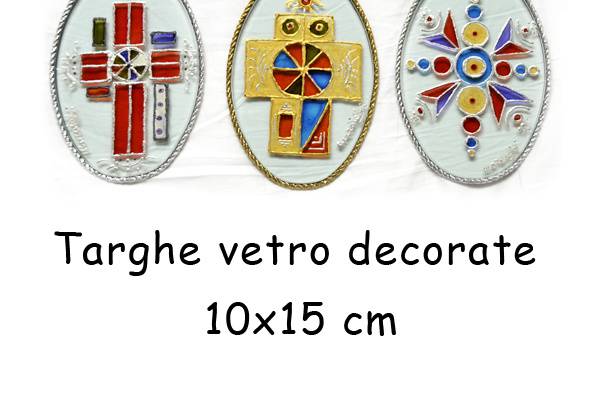 Piastre in vetro decorato ferma carte/ complemento d'arredo