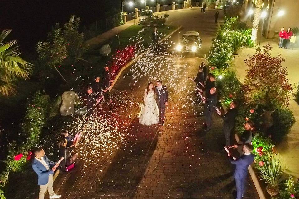 Matrimonio con drone mare