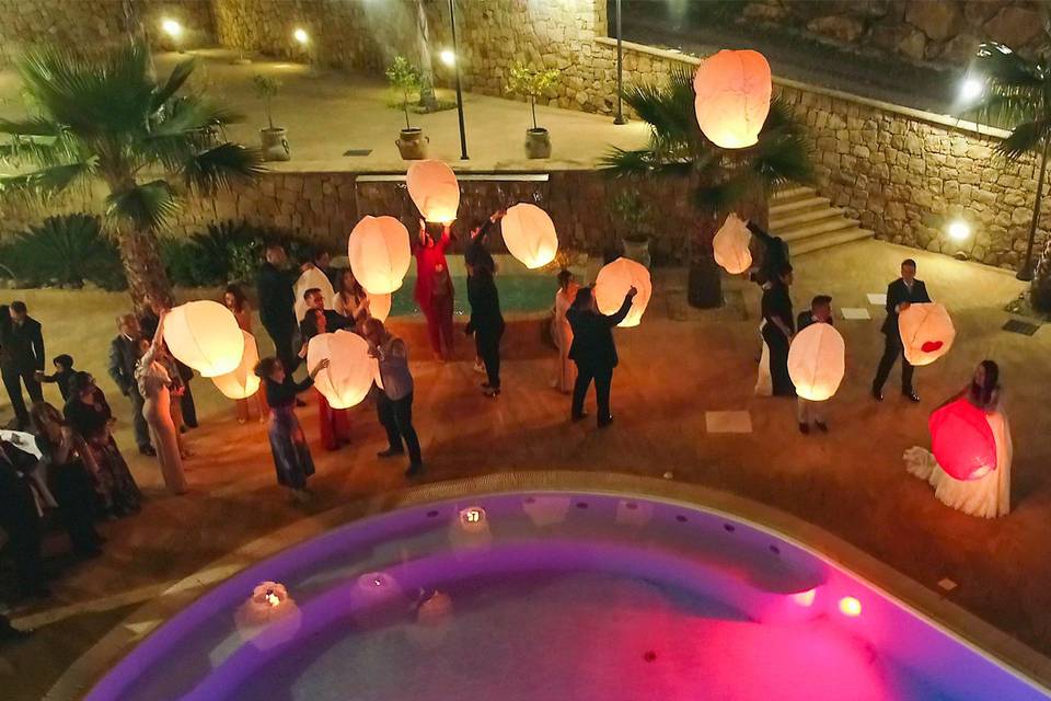 Matrimonio con drone romantico