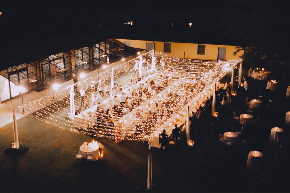 Cena in giardino cielo stellat