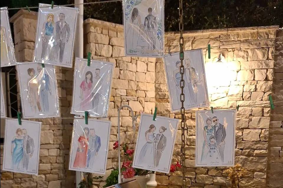 Live Sketching bomboniere