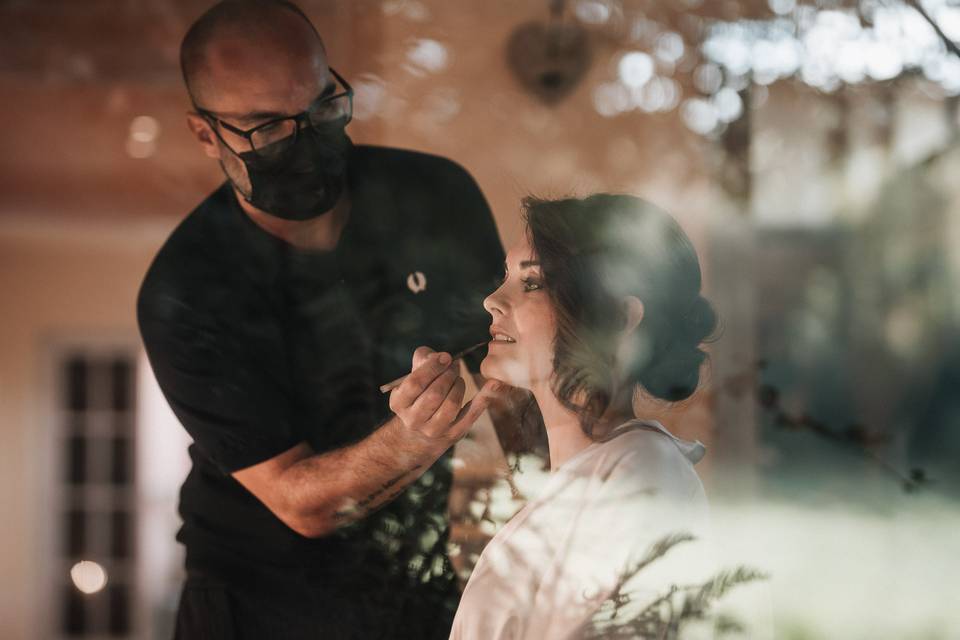 Bride getting ready