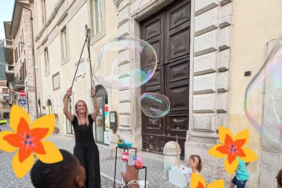 Spettacolo di bolle giganti